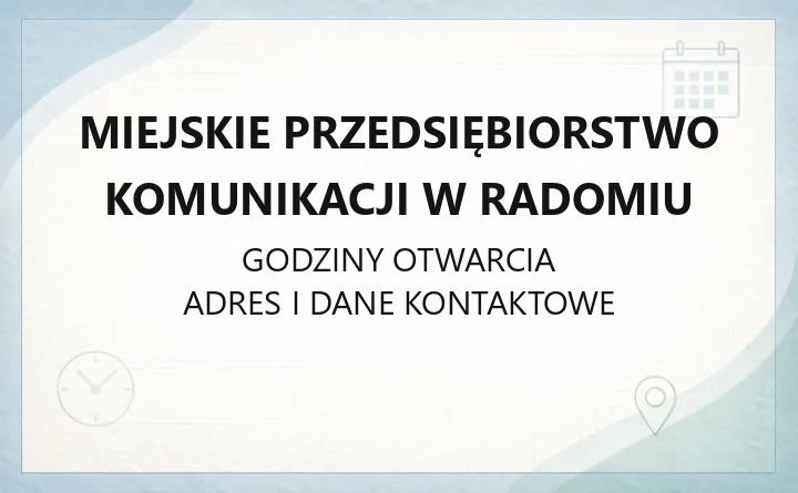 Miejskie Przedsiębiorstwo Komunikacji w Radomiu - kontakt i siedziba