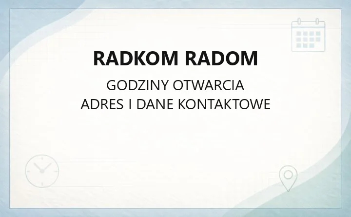 RADKOM Radom - kontakt, PSZOK, godziny odbioru odpadów i e-BOK
