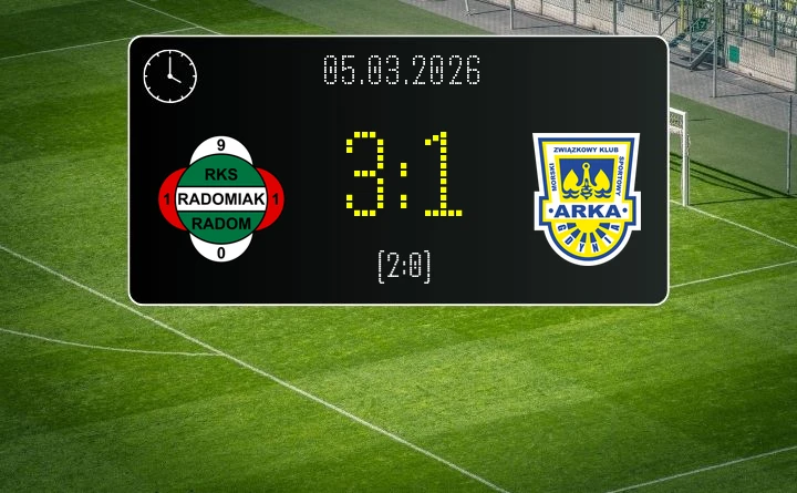 [PIŁKA NOŻNA] Radomiak Radom – Arka Gdynia 3:1 – ważne trzy punkty w PKO BP Ekstraklasie