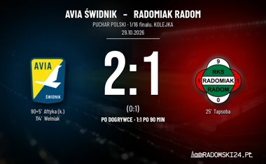 [PIŁKA NOŻNA] Avia Świdnik – Radomiak Radom 2:1 (po dogrywce). Puchar Polski kończy się dla radomian