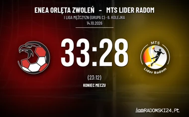 [PIŁKA RĘCZNA] Enea Orlęta Zwoleń – MTS Lider Radom 33:28 w I Lidze Mężczyzn (Grupa C)