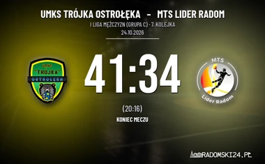 [PIŁKA RĘCZNA] I Liga Mężczyzn (Grupa C): UMKS Trójka Ostrołęka – MTS Lider Radom 41:34