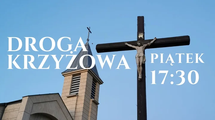 Grafika promocyjna wydarzenia DROGA KRZYŻOWA Radom HALINÓW — piątkowe nabożeństwa w Wielkim Poście