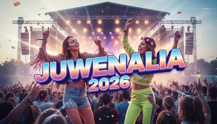 Grafika promocyjna wydarzenia JUWENALIA Radom 2026 — studencki festiwal na świeżym powietrzu