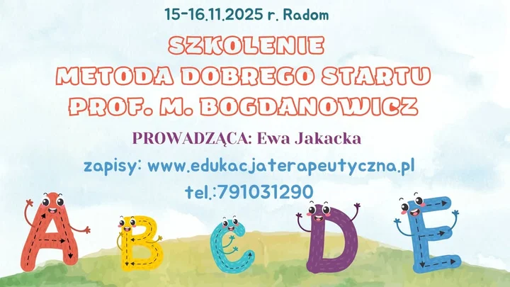 Obrazek przedstawia grafikę promocyjną wydarzenia Praktyczny kurs Metody Dobrego Startu — Radom, 15–16 listopada 2025