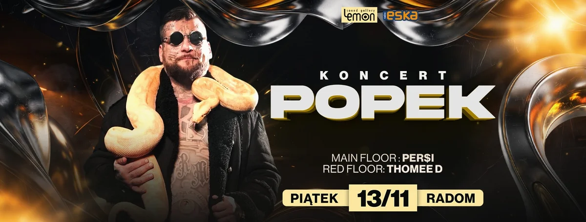 Grafika promocyjna wydarzenia Koncert Popek w Radomiu