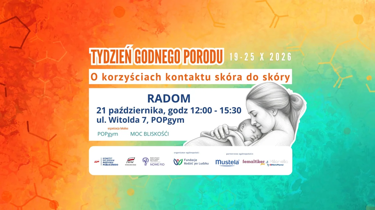 Grafika promocyjna wydarzenia MAMA DAY w POPgym: ciąża i poród