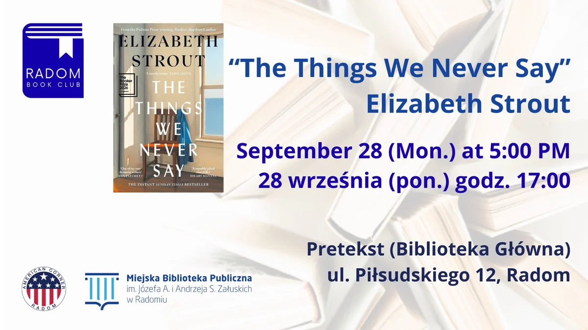 Grafika promocyjna wydarzenia Radom Book Club #6: rozmowa o Elizabeth Strout