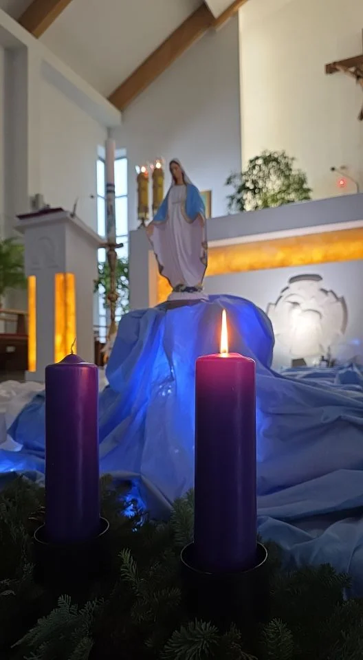 Grafika promocyjna wydarzenia RORATY Halinów Radom — roraty od poniedziałku do soboty w Adwencie