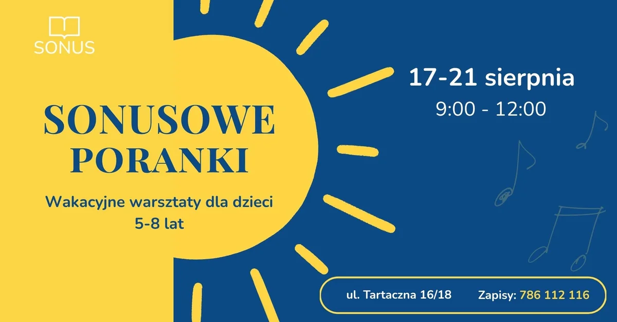 Grafika promocyjna wydarzenia SONUSOWE PORANKI w Radomiu