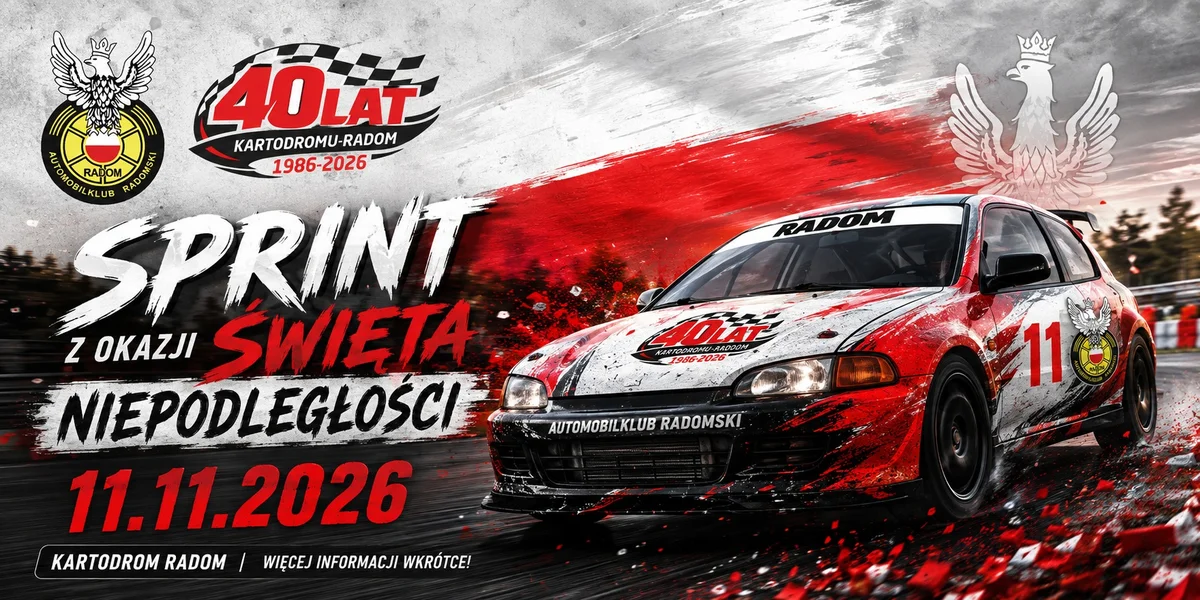 Grafika promocyjna wydarzenia Sprint z okazji Święta Niepodległości w Radomiu