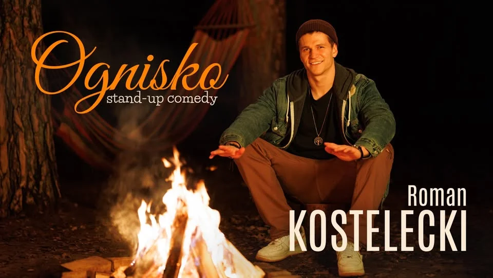 Grafika promocyjna wydarzenia Stand-up: Roman Kostelecki – „Ognisko” w Radomiu