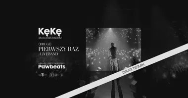 Grafika promocyjna wydarzenia KęKę w Radomiu. Drugi termin koncertu w Radomskim Centrum Sportu