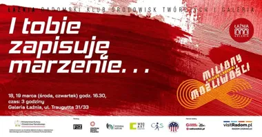 Grafika promocyjna wydarzenia I tobie zapisuję marzenie… — warsztaty tworzenia instalacji społecznej w Galerii Łaźnia