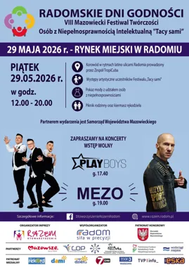 Grafika promocyjna wydarzenia Radomskie Dni Godności 2026 i VIII Mazowiecki Festiwal Twórczości „Tacy sami” w Radomiu