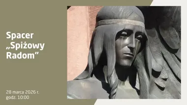 Grafika promocyjna wydarzenia Spacer „Spiżowy Radom” — śladami dzwonów, armat i rzeźb ze spiżu