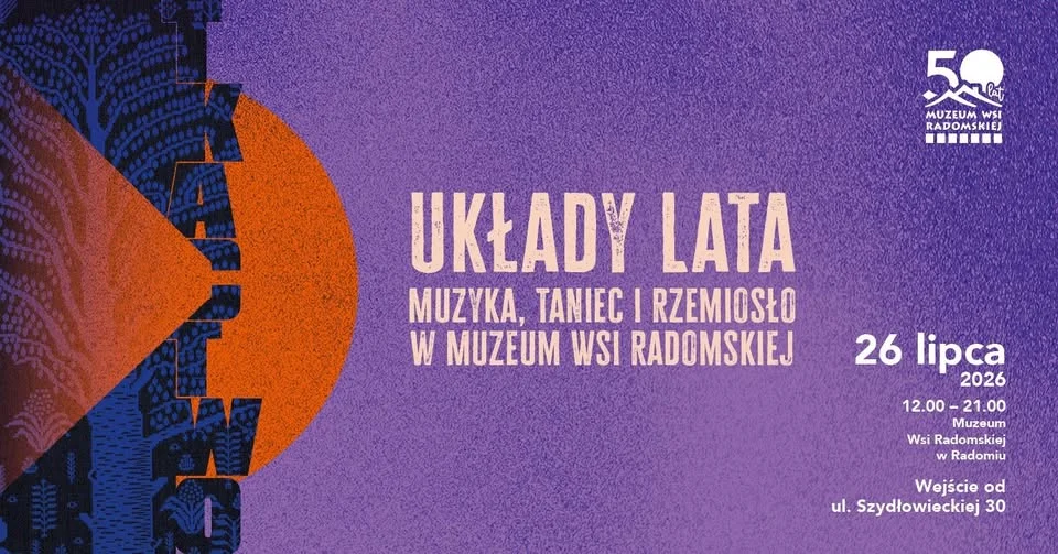 Grafika promocyjna wydarzenia Układy Lata – Muzyka, Taniec i Rzemiosło – letni folklor