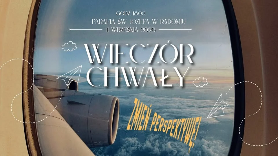 Grafika promocyjna wydarzenia WIECZÓR CHWAŁY – modlitwa i uzdrowienie