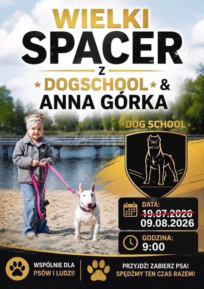 Grafika promocyjna wydarzenia Wielki Spacer z DogSchool & Anna Górka – spacer psów