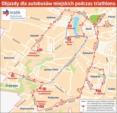 Triathlon sparaliżuje część Radomia. Autobusy pojadą objazdami
