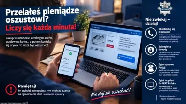 Po podejrzanym przelewie liczy się czas. Policja wskazuje pierwsze kroki