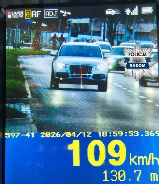 109 km/h w Radomiu - jedno zatrzymanie i natychmiastowa utrata prawa jazdy