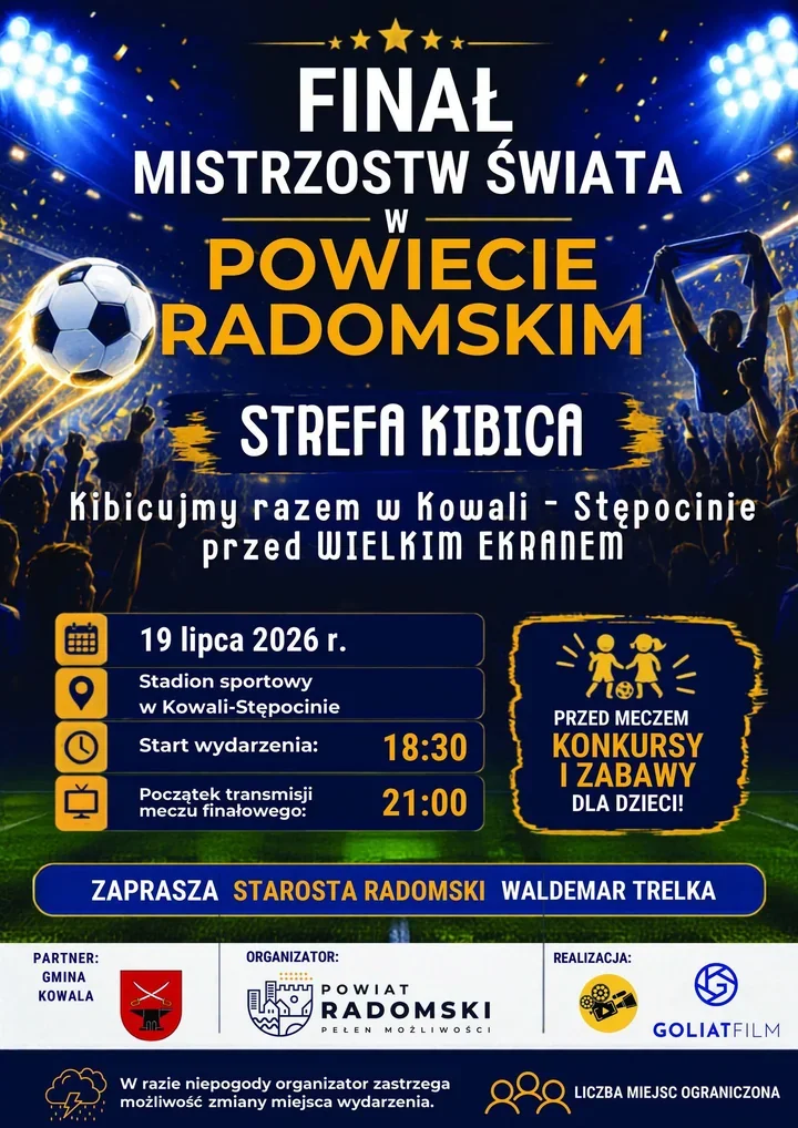 Wielki finał mundialu na telebimie w Kowali. Kibice zobaczą mecz z trybun